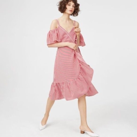 Club Monaco Daphins Red Stripe Dress - Picture 1 of 7